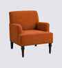 Terren Boucle Fabric Lounge Chair In Orange Colour