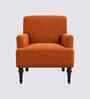 Terren Boucle Fabric Lounge Chair In Orange Colour