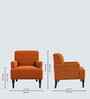 Terren Boucle Fabric Lounge Chair In Orange Colour