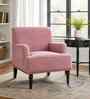 Terren Boucle Fabric Lounge Chair In Pink Colour