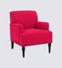 Terren Boucle Fabric Lounge Chair In Red Colour