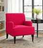 Terren Boucle Fabric Lounge Chair In Red Colour