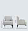 Terren Boucle Fabric Lounge Chair In White Colour