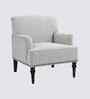 Terren Boucle Fabric Lounge Chair In White Colour