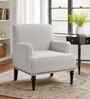 Terren Boucle Fabric Lounge Chair In White Colour