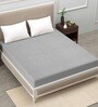 Terry (72x72) Cotton Waterproof King Size Mattress Protector in Grey Colour