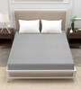 Terry (78x60) Cotton Waterproof Queen Size Mattress Protector in Grey Colour