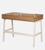 Terry Metal Office Table in Rustic Oak Finish