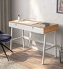 Terry Metal Office Table in Rustic Oak Finish