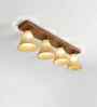 Terzo 4 Lights Beige and Brown Solid Wood Flush Mounted Ceiling Light