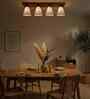 Terzo 4 Lights Beige and Brown Solid Wood Flush Mounted Ceiling Light