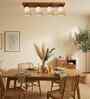 Terzo 4 Lights Beige and Brown Solid Wood Flush Mounted Ceiling Light