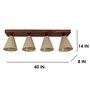 Terzo 4 Lights Beige and Brown Solid Wood Flush Mounted Ceiling Light