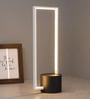 Tesora White Metal Shade Table Lamp with Black Base