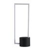 Tesora White Metal Shade Table Lamp with Black Base