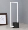 Tesora White Metal Shade Table Lamp with Black Base