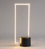 Tesora White Metal Shade Table Lamp with Black Base