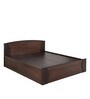 Tessa Queen Size Bed in Brown Finish with Box Storage