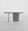 Tesselate Linear Marble Inlay Console In Green & White Finish
