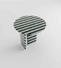 Tesselate Round Marble Inlay Console In Green & White Finish