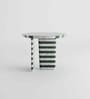 Tesselate Round Marble Inlay Console In Green & White Finish