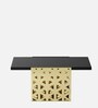 Tesselate Serpentine Metal Coffee Table in Gold Finish with Wooden Top