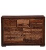 Tesseract Sheesham Wood Chest of Drawers in Warm Walnut Finish