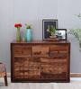 Tesseract Sheesham Wood Chest of Drawers in Warm Walnut Finish