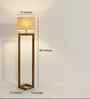 Tesseract Wooden Floor Lamp with Jute Shade & Brown Base