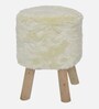 Teviston Fabric Foot Stool in Cream Colour