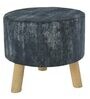 Teviston Solid Wood Foot Stool in Grey Finish