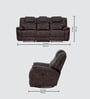 Texas American Leatherette Recliner Sofa 3 Seater In Brown Color