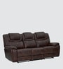 Texas American Leatherette Recliner Sofa 3 Seater In Brown Color