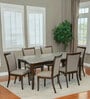 Texas Marble Top 6 Seater Dining Set in Brown Finish