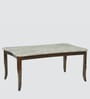 Texas Marble Top 6 Seater Dining Set in Brown Finish