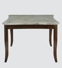 Texas Marble Top 6 Seater Dining Set in Brown Finish