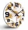 Texture Design Printed  Wood Wall Clock In Brown