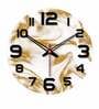 Texture Design Printed  Wood Wall Clock In Brown