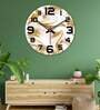 Texture Design Printed  Wood Wall Clock In Brown