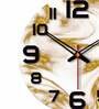 Texture Design Printed  Wood Wall Clock In Brown