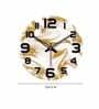 Texture Design Printed  Wood Wall Clock In Brown