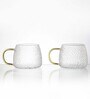 Textured 150ml Transparent Glass (Set of 2) Tea Cup