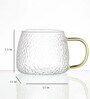Textured 150ml Transparent Glass (Set of 2) Tea Cup