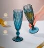 Textured 150ml Blue Crystal Glass (Set of 6) Champagne Glass