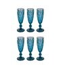 Textured 150ml Blue Crystal Glass (Set of 6) Champagne Glass