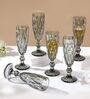Textured 150ml Grey Crystal Glass (Set of 6) Champagne Glass