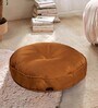 Textured Copper Premium Polyester Round Floor Cushion(Reversible) 22x3 inches