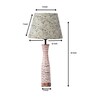 Textured E27 Holder Wooden Base Table Lamp (White Base) with Fabric Shade (Green)