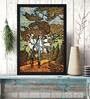 Textured Paper Wood Framed Art Print In Brown