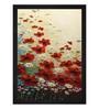 Textured Cora Red Textured Paper Framed Floral Art Print